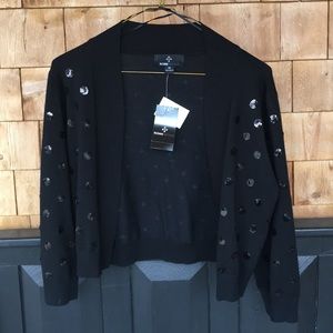 New with tagsCardigan sweater w/sequin polka dots
